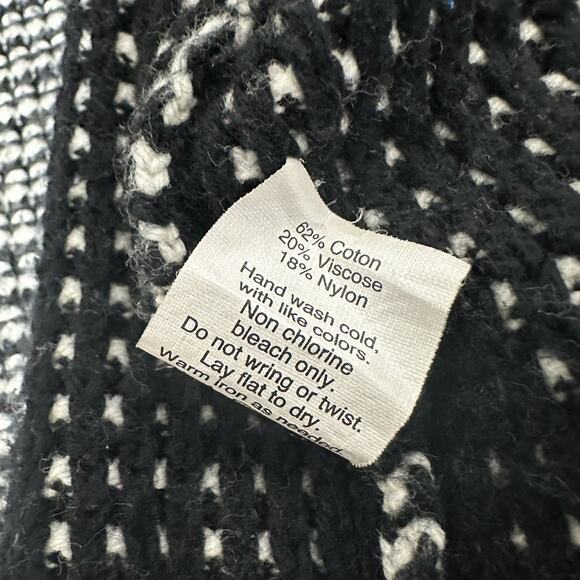 Madewell Cardigan Women Medium Black White Knit Tweed Open Front Cocoon Classic - Picture 12 of 13